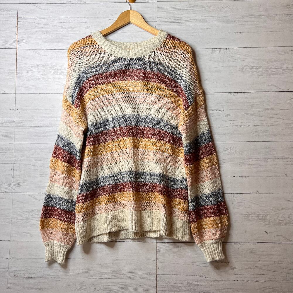 Madewell Sweater Womens Size Small Baez Pullover Muted Stripes Wool & Alpaca